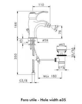 REGINA PLUS - Countertop bidet mixer with swivel spout by GUGLIELMI RUBINETTERIE - view 3